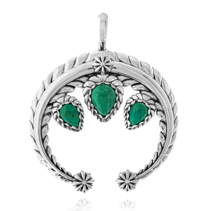 Ciondolo in argento con Turchese Verde (Desert Chic)