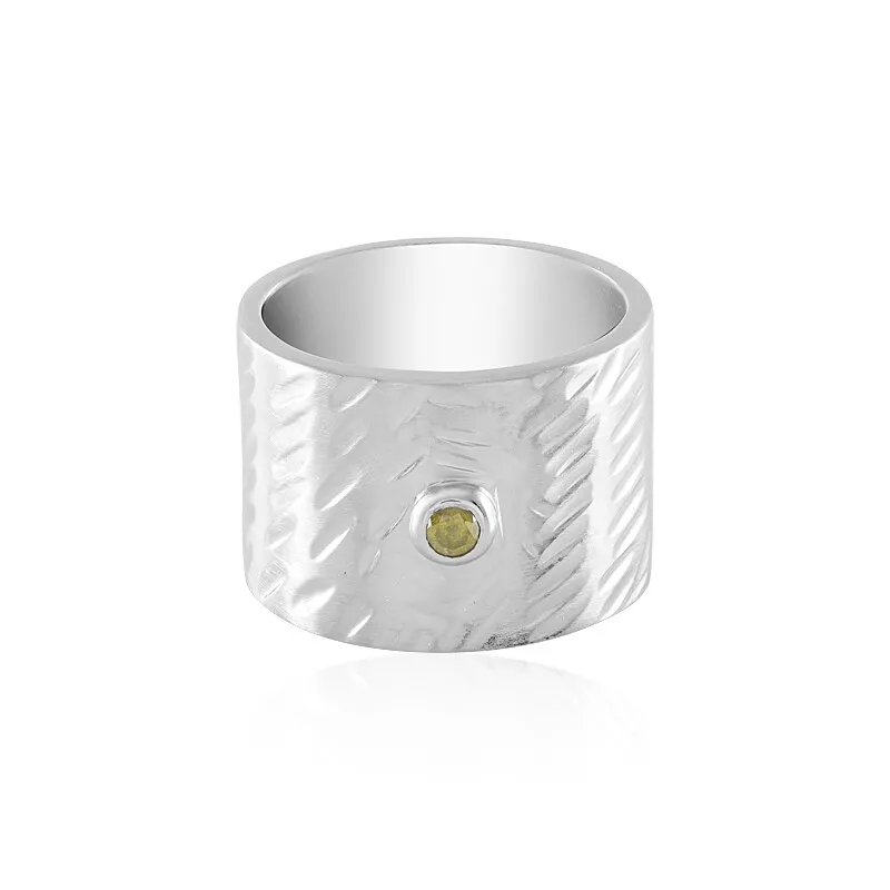 Anello in ottone con Diamante Giallo I3 (Juwelo Style)