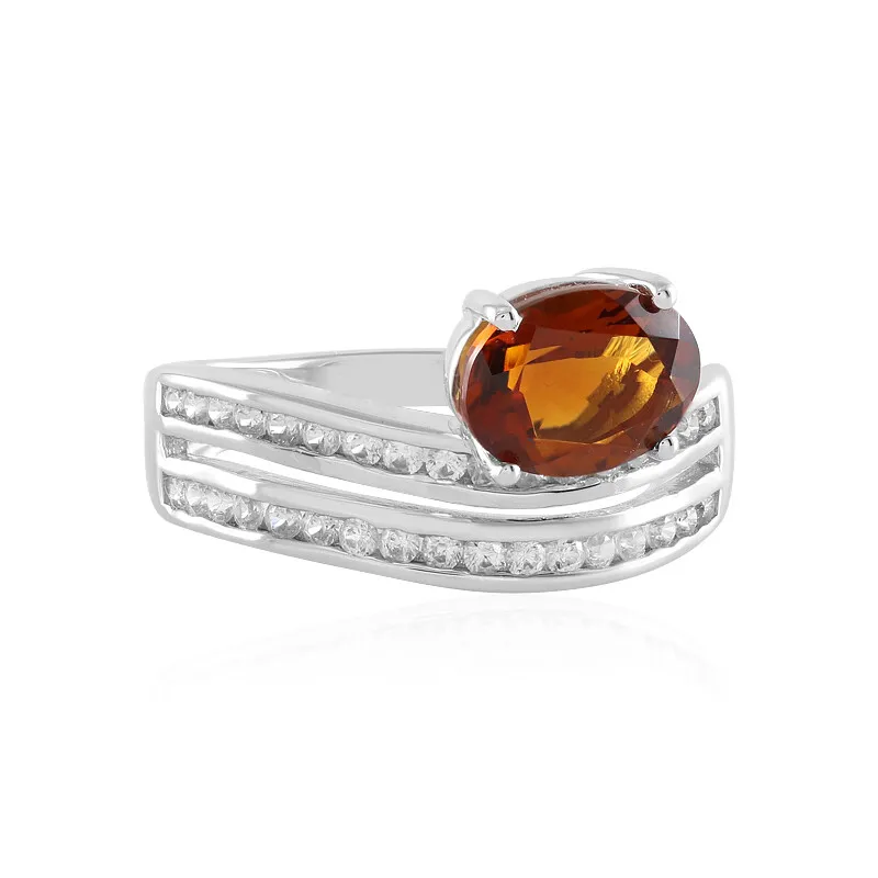 Anello in argento con Citrino Brandy (de Melo)