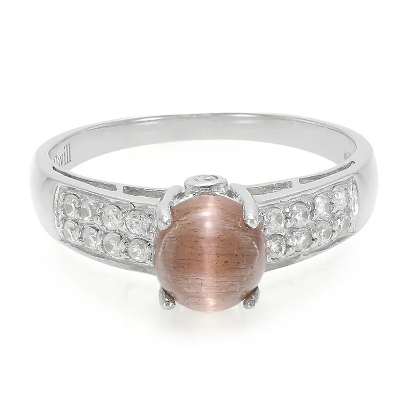 Anello placcato in platino con Scapolite Occhio di Gatto