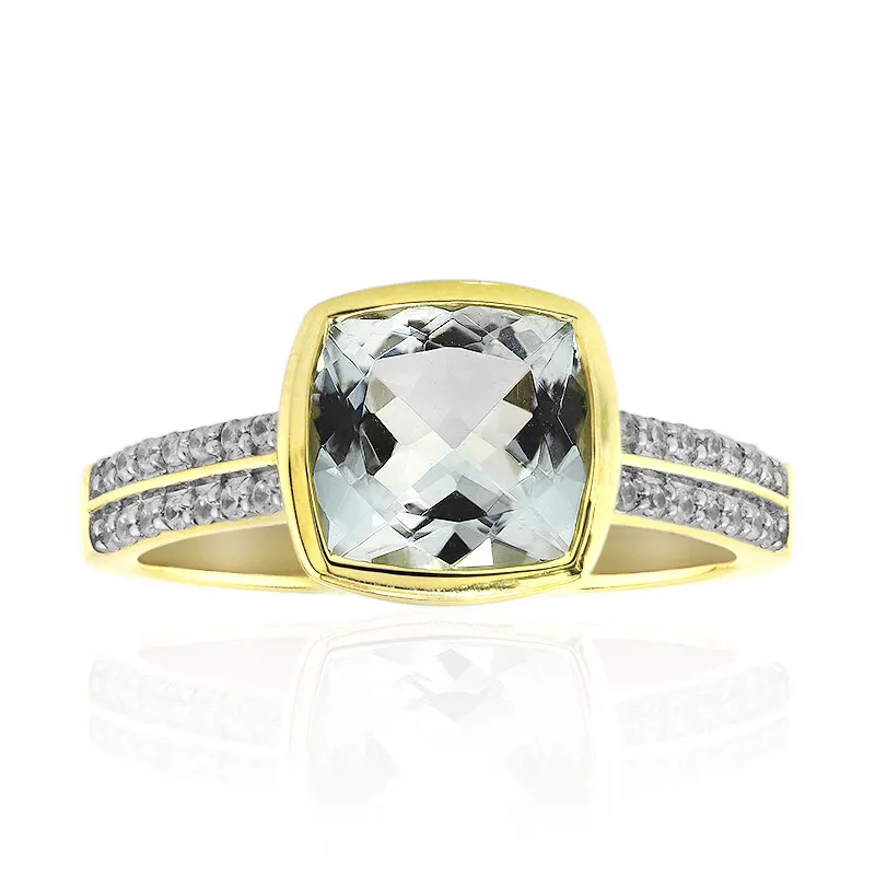 Anello in oro con Acquamarina della Nigeria (Mark Kaufman)