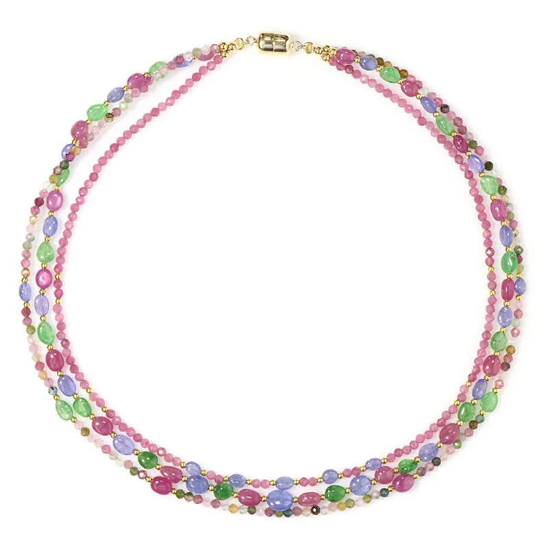 Collana in argento con Tormalina Rosa Nigeriana (Adela Silber)