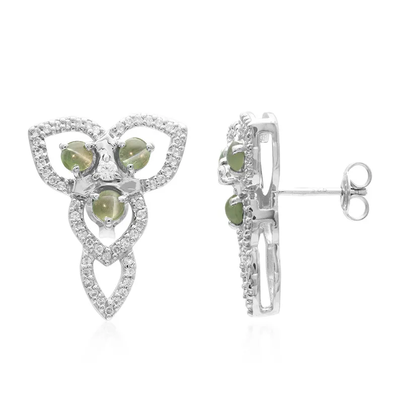 Orecchini in argento con Alessandrite Occhio di Gatto