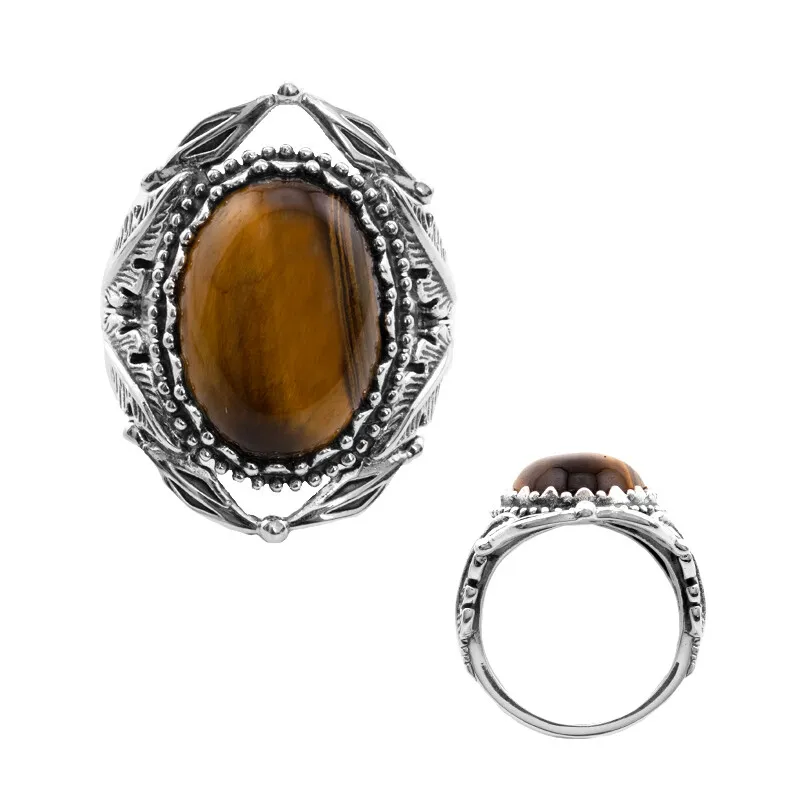 Anello in argento con Occhio di Tigre (Desert Chic)