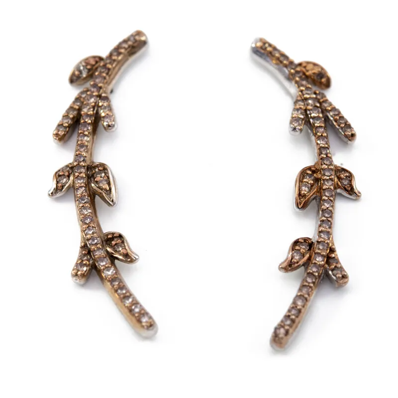 Orecchini in argento con Diamante Champagne