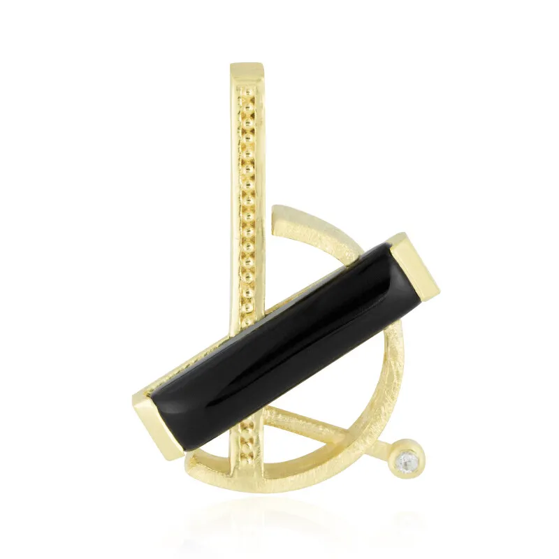 Ciondolo placcato in oro con Onice