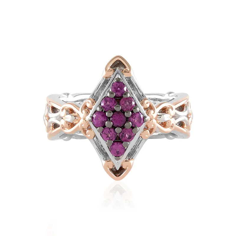 Anello in argento con Rodolite (Gems en Vogue)