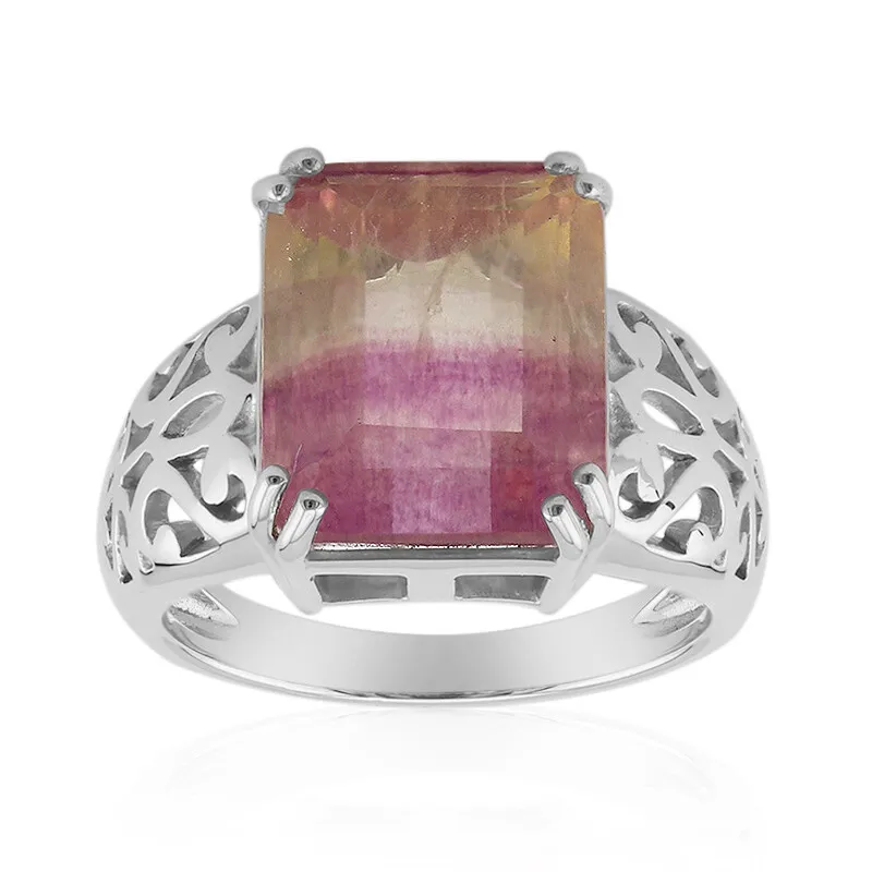 Anello in argento con Fluorite Bicolore (Pallanova)
