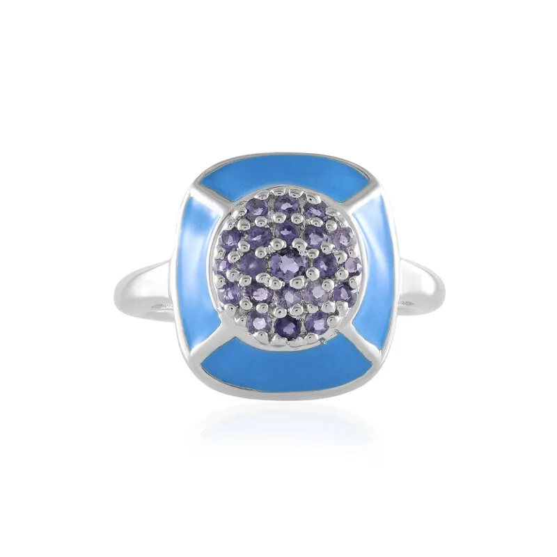 Anello in argento con Iolite del Madagascar