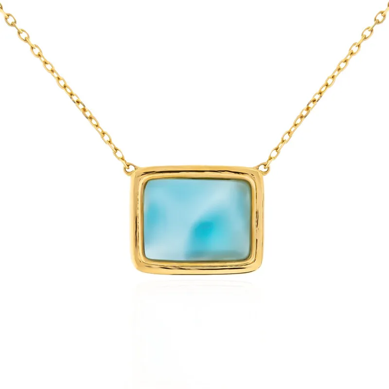 Collana in oro con Larimar