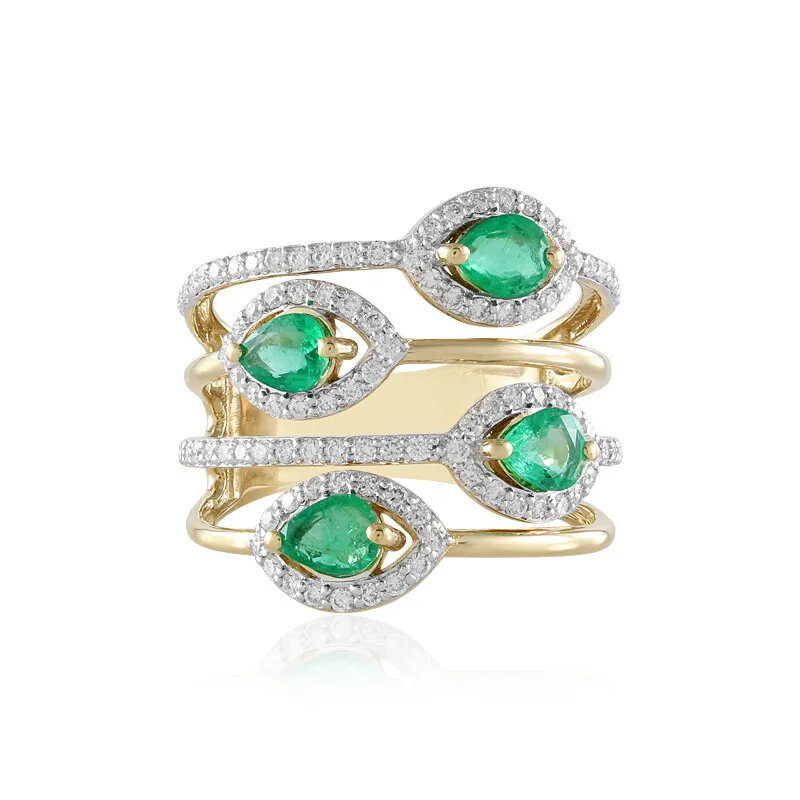 Anello in oro con Smeraldo Zambia (SUHANA)