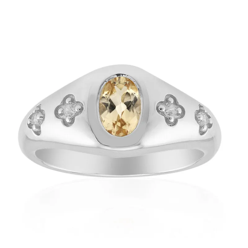 Anello in argento con Topazio Imperiale (Pallanova)