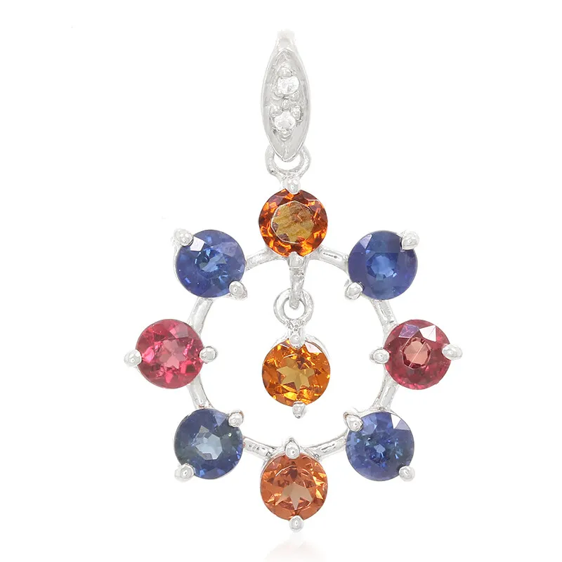 Ciondolo placcato in platino con Gemme