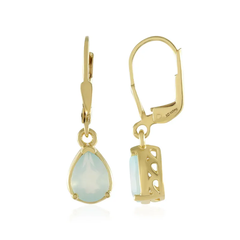 Orecchini in argento con Calcedonio Acqua