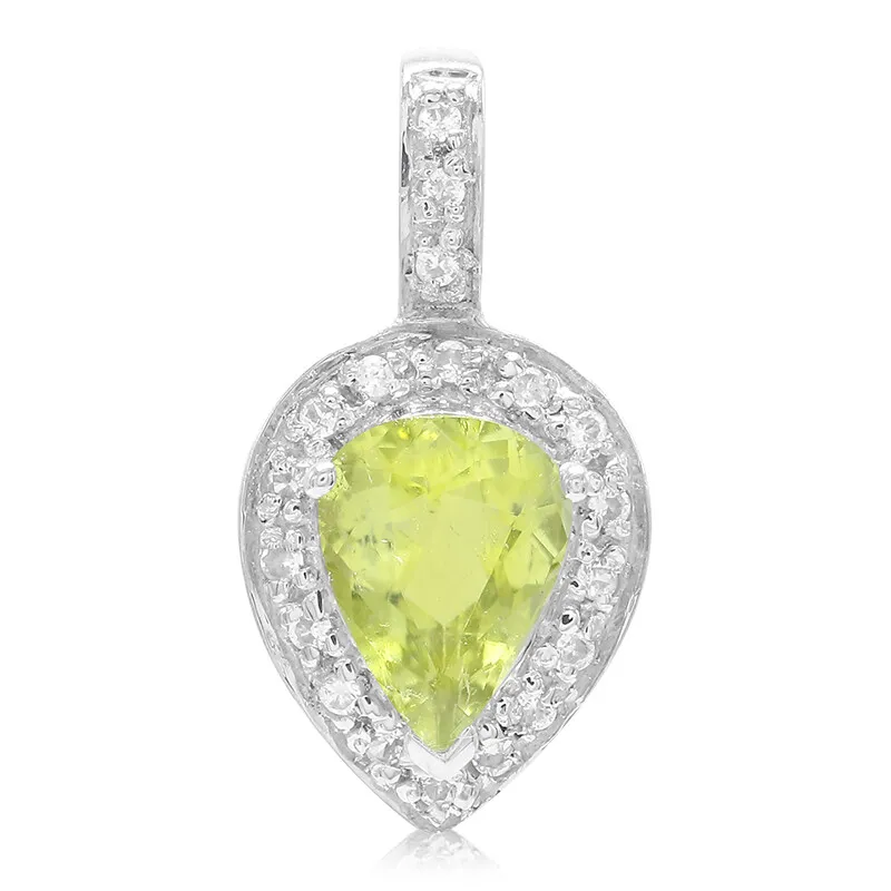 Ciondolo placcato in platino con Tormalina Cuprian