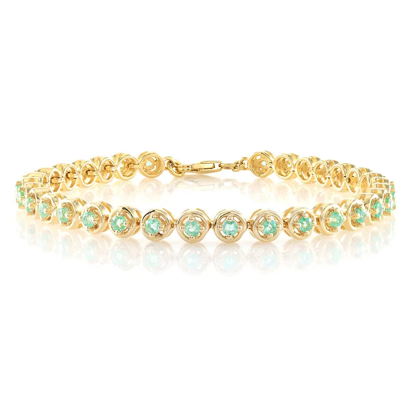 Bracciale in argento con Smeraldo Russo (Adela Silber)