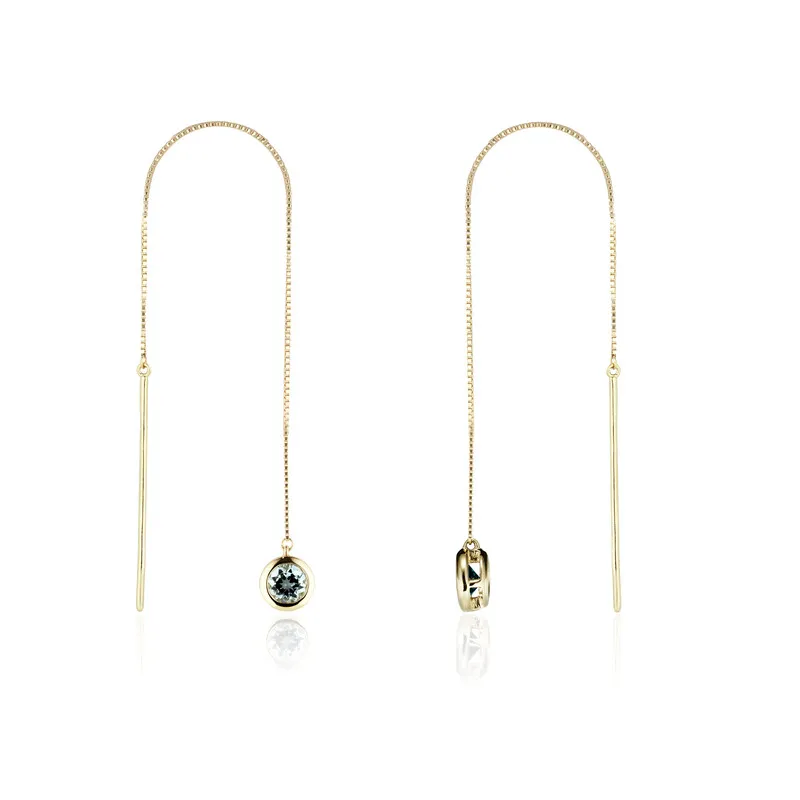 Orecchini in oro con Acquamarina Brasiliana (CUSTODANA)