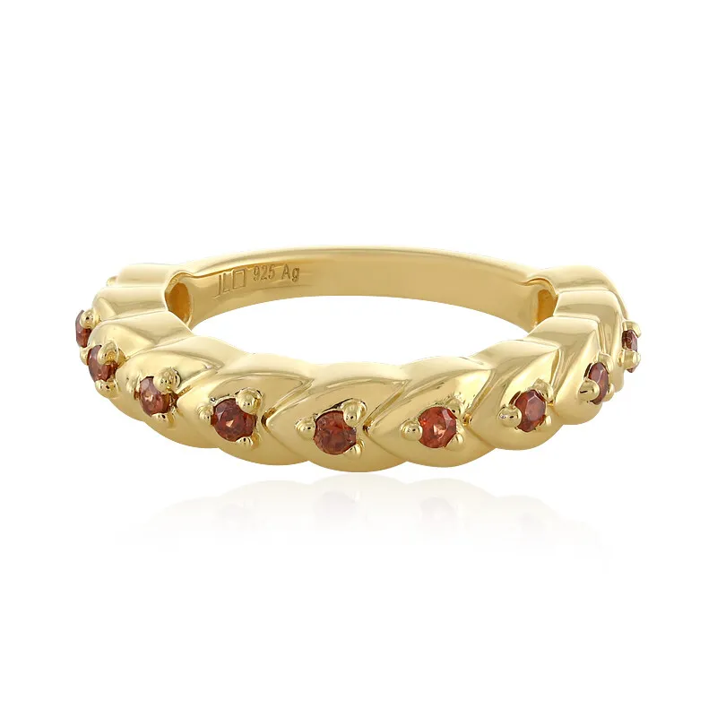 Anello in argento con Zircone Arancione (SAELOCANA)