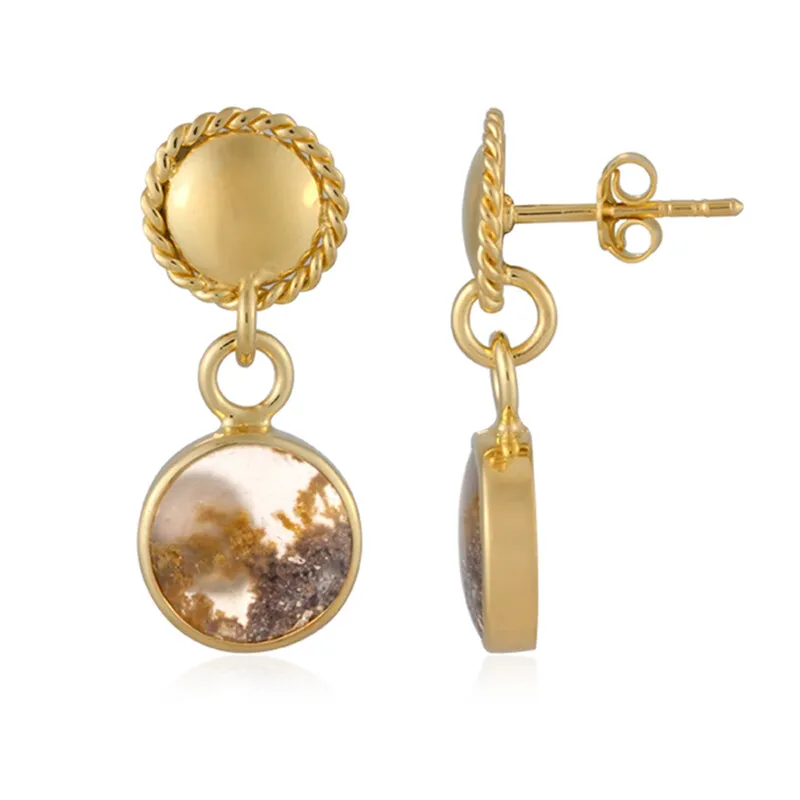 Orecchini in argento con Agata Muschiata (Bali Barong)