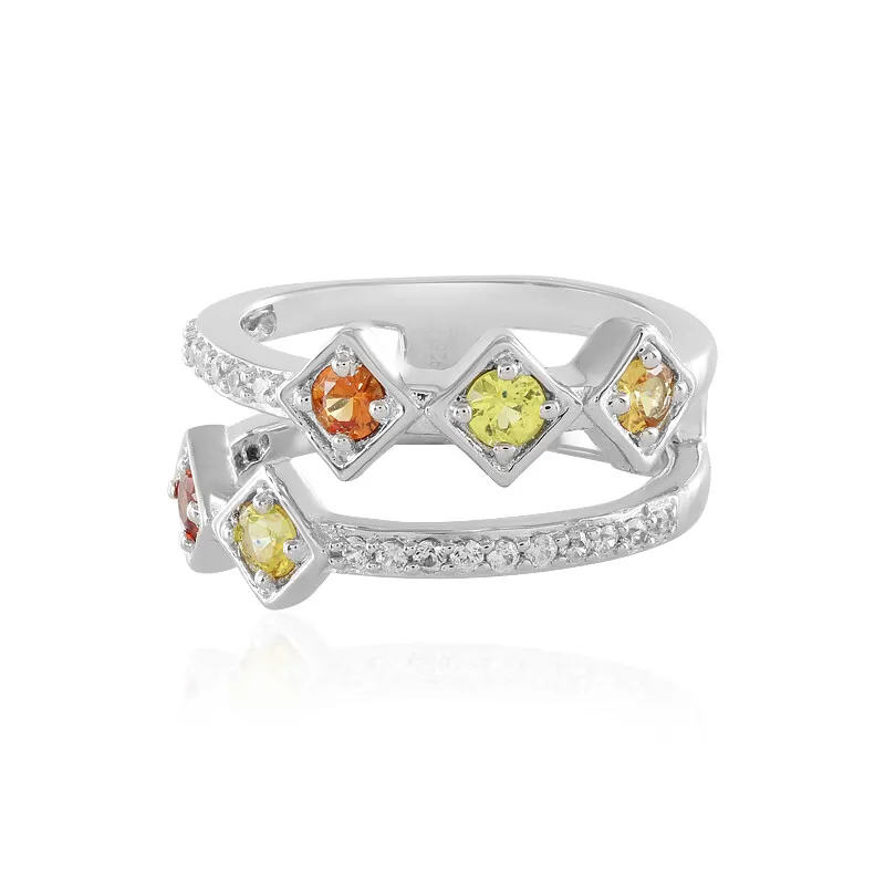 Anello in argento con Zaffiro Fancy