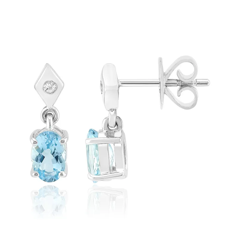 Orecchini in argento con Acquamarina del Mozambico (Pallanova)