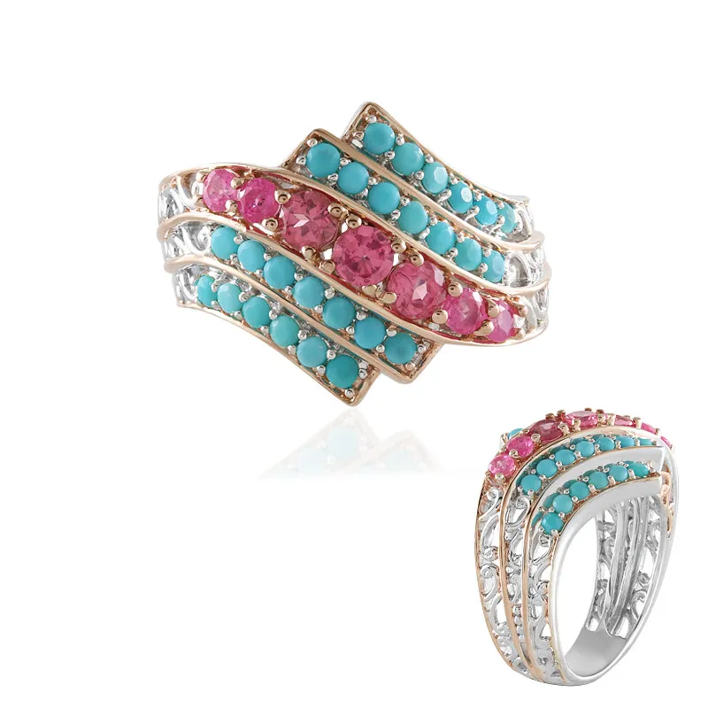 Anello in argento con Spinello Rosa (Gems en Vogue)
