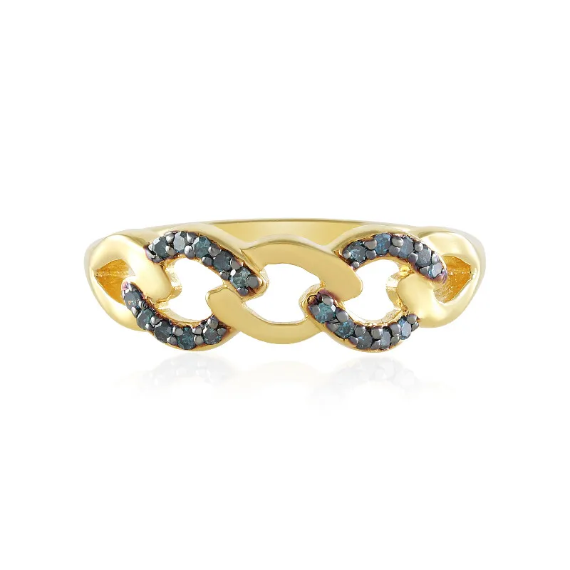 Anello in argento con Diamante Blu SI1