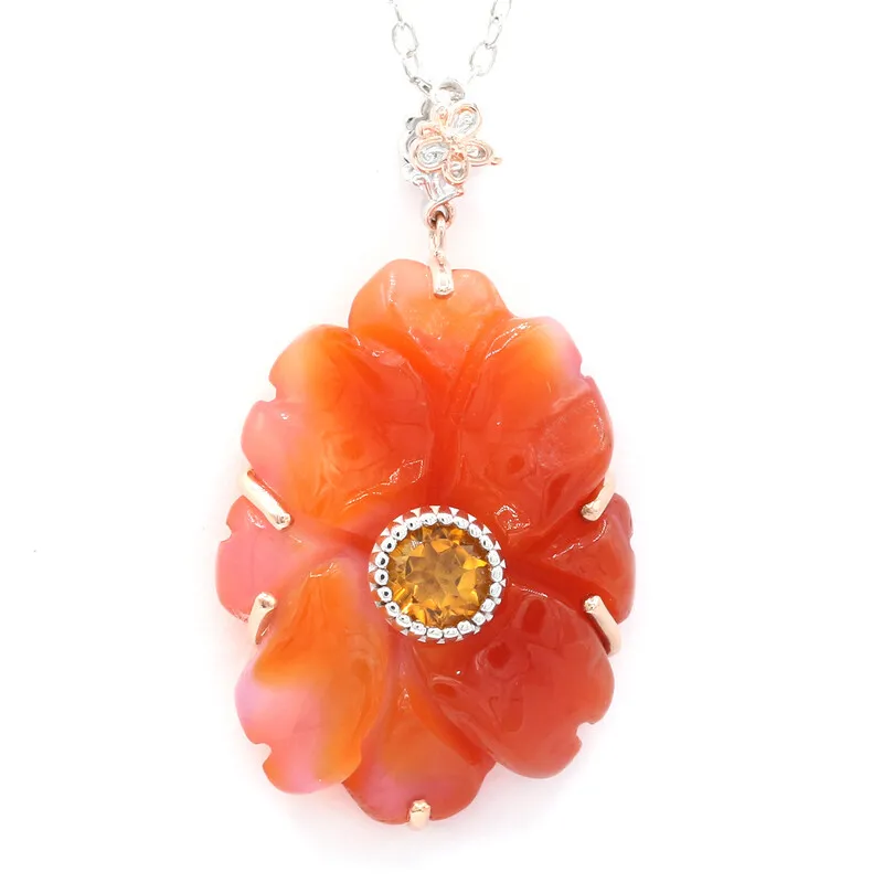 Collana in argento con Agata Rossa (Gems en Vogue)