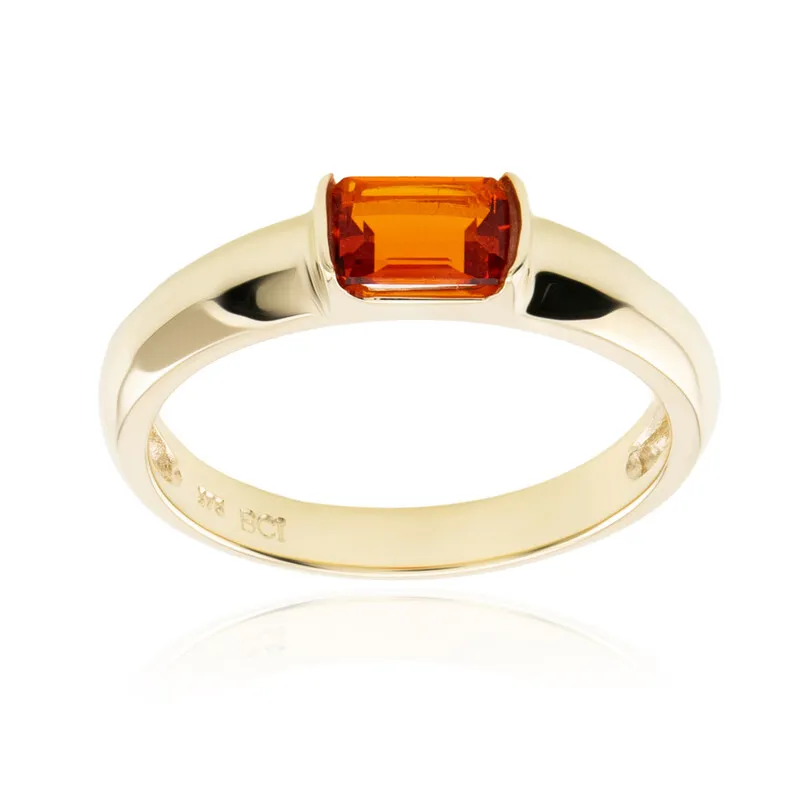 Anello in oro con Opale di Fuoco Messicano (CUSTODANA)