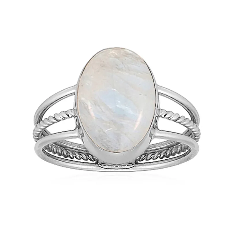 Anello in argento con Labradorite Bianca