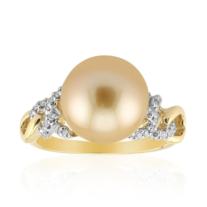Anello in oro con Perla Dorata dei Mari del Sud Kabira (TPC)