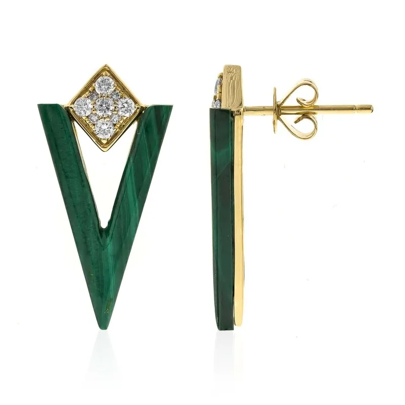 Orecchini in oro con Malachite (CIRARI)