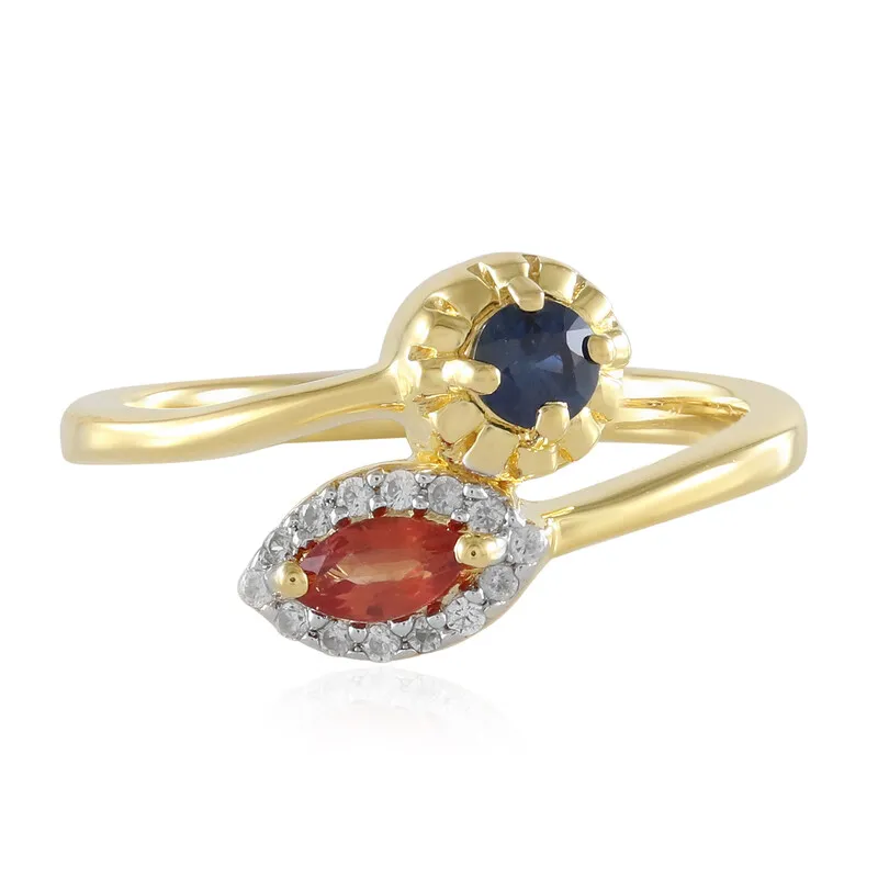 Anello in argento con Zaffiro Arancione