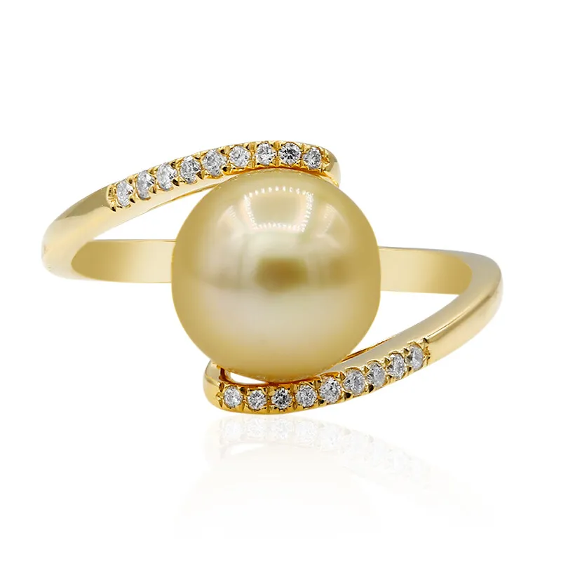 Anello in oro con Perla d'Acqua Dolce Dorata (CIRARI)