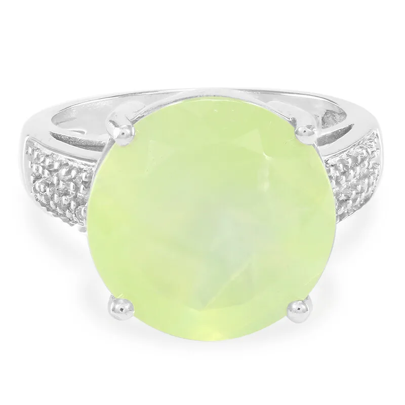 Anello in argento con Prehnite