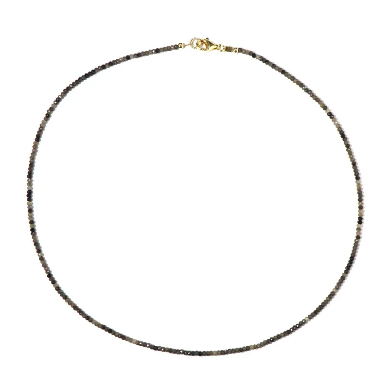 Collana in argento con Zaffiro Cioccolato