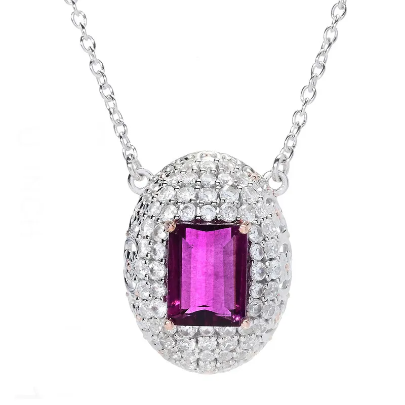 Collana in argento con Fluorite Rosa (Gems en Vogue)