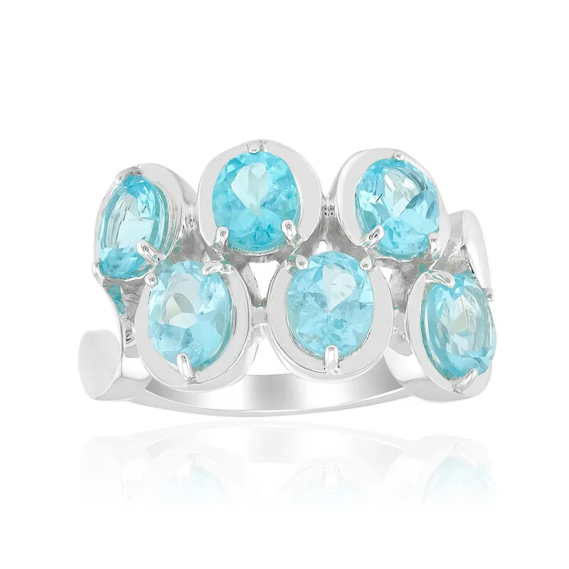Anello in argento con Apatite Blu (Pallanova)