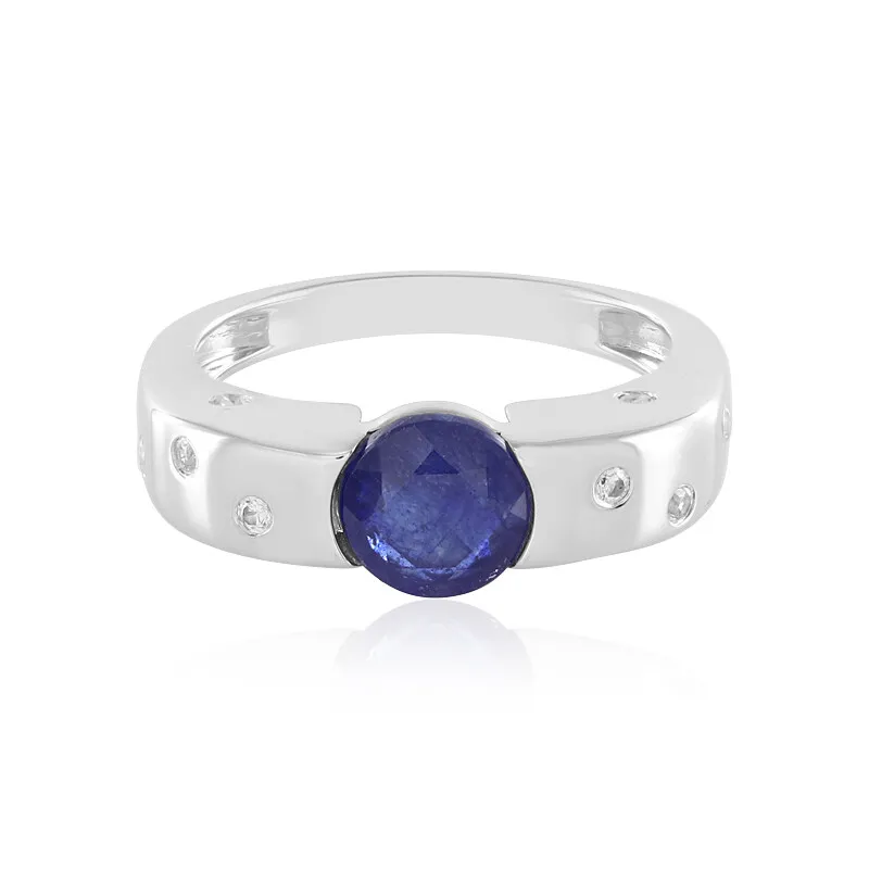 Anello in argento con Zaffiro Blu del Madagascar (de Melo)