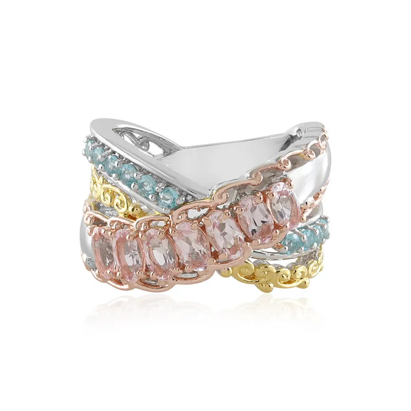 Anello in argento con Morganite (Gems en Vogue)