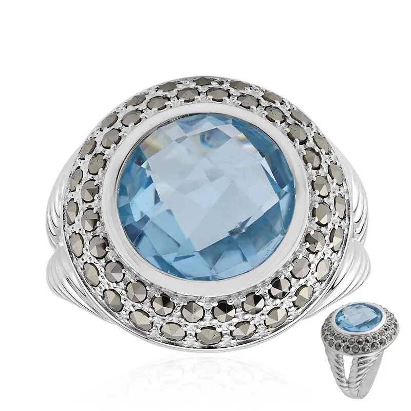 Anello in argento con Topazio Blu Cielo (Annette classic)