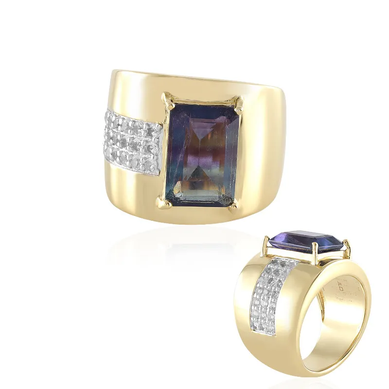 Anello in argento con Fluorite Bicolore