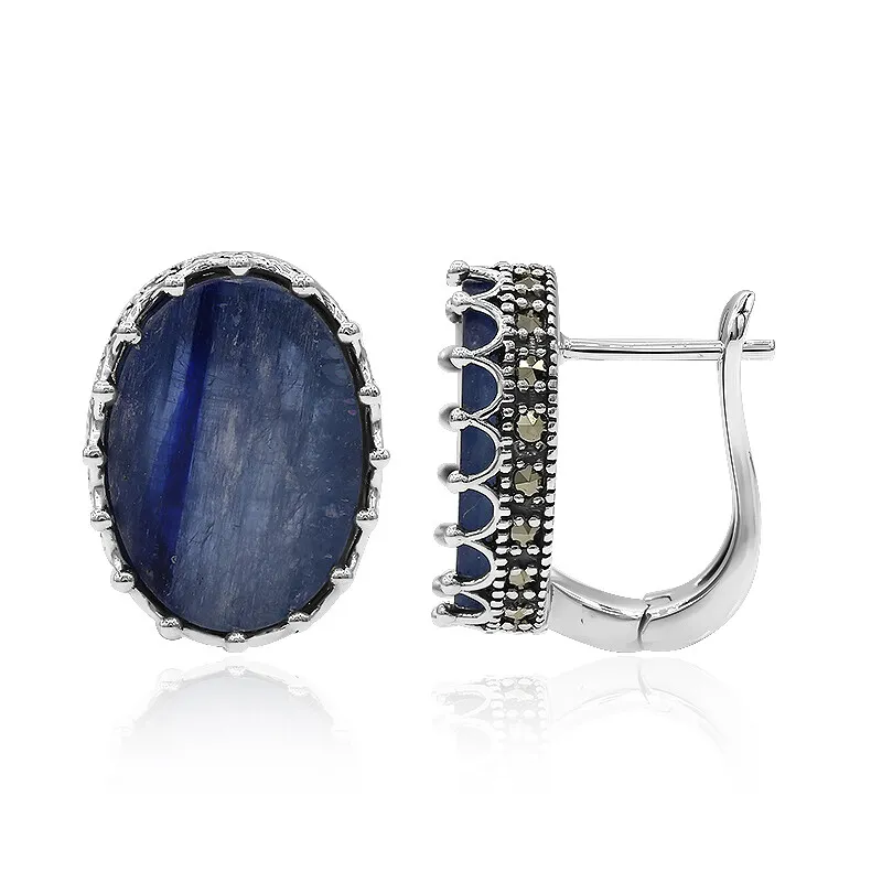 Orecchini in argento con Cianite del Nepal (Annette classic)