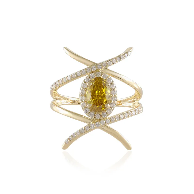 Anello in oro con Diamante Giallo I2 (de Melo)