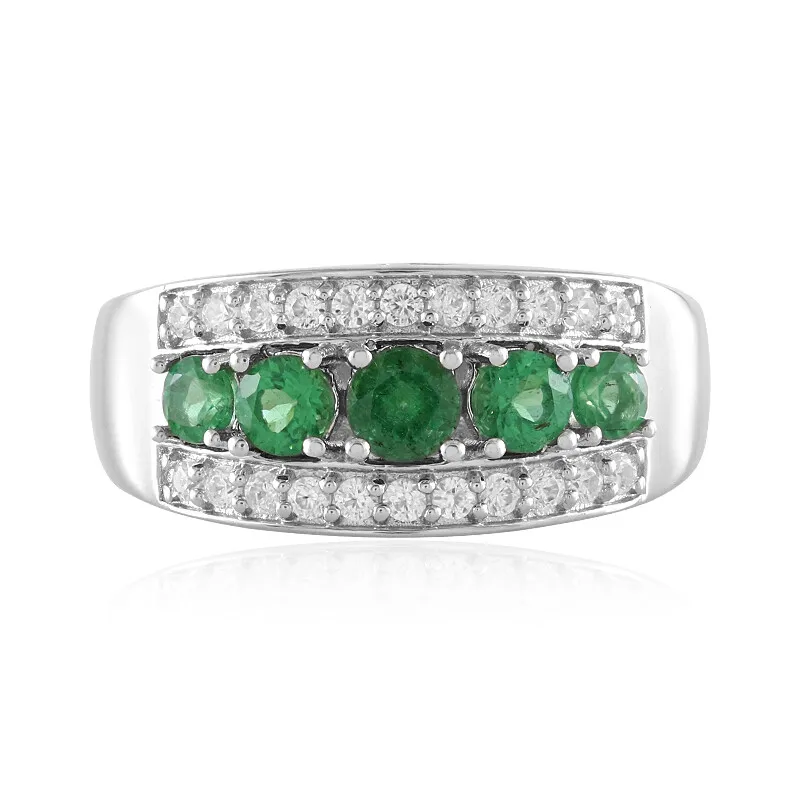 Anello in argento con Apatite Verde