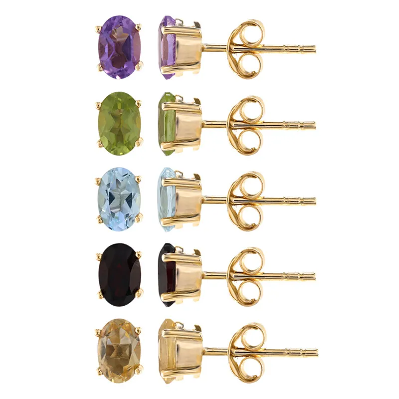 Set con orecchini in argento con gemme miste