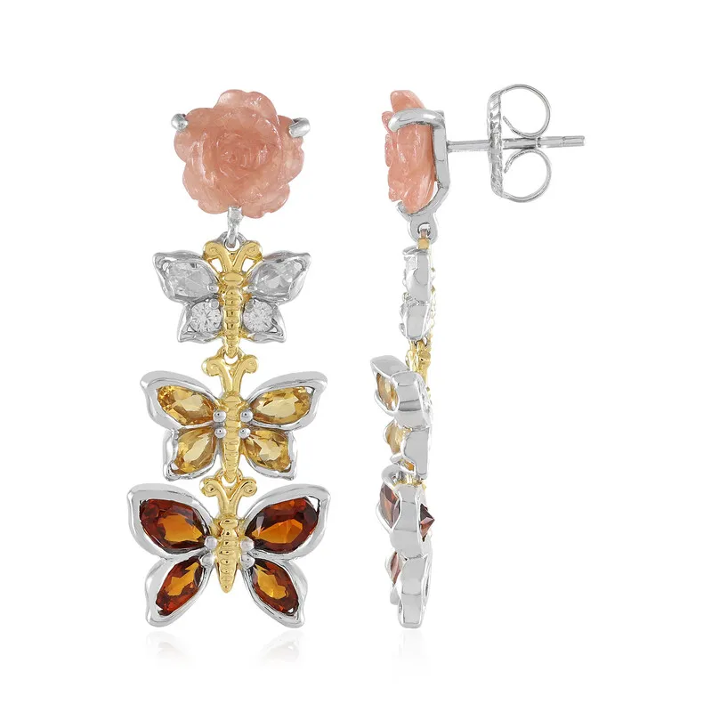 Orecchini in argento con Citrino Madeira (Gems en Vogue)