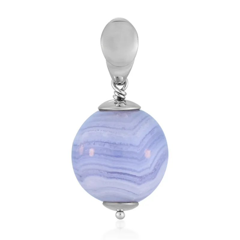 Ciondolo in argento con Calcedonio Blu