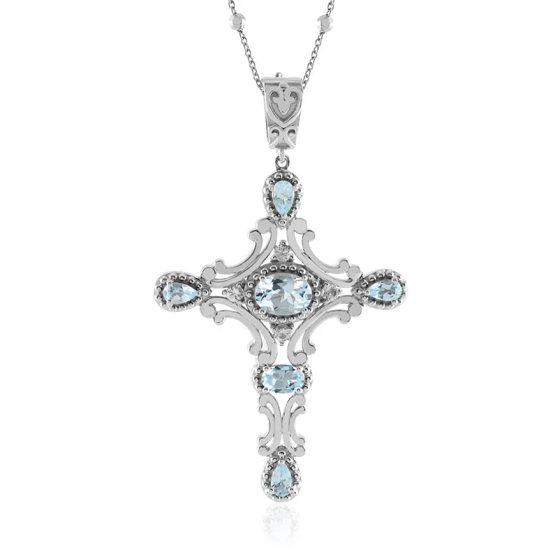 Collana in argento con Topazio Blu Cielo (Dallas Prince Designs)