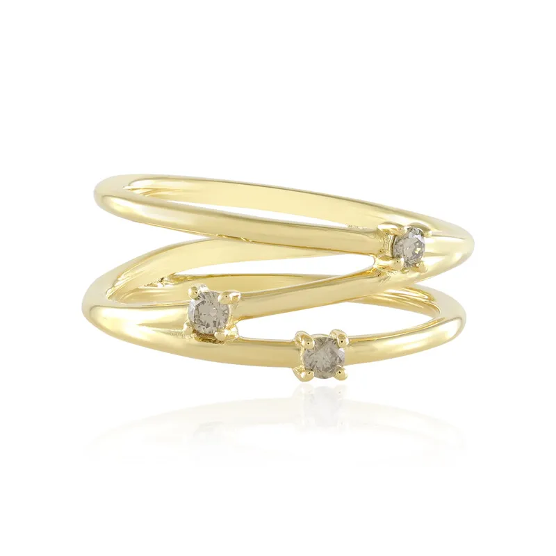 Anello in argento con Diamante Champagne VS1